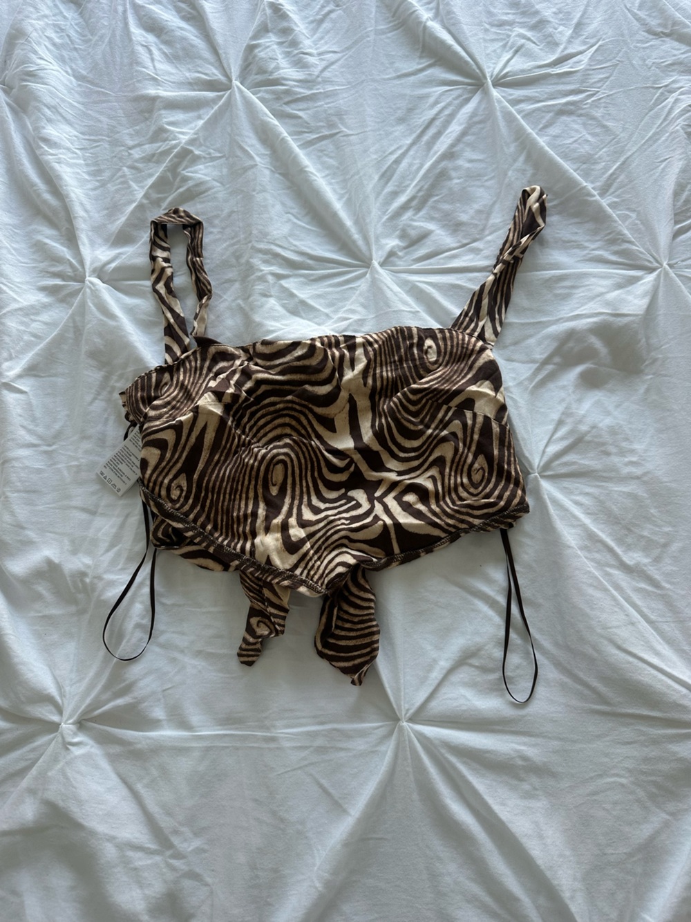 Urban Outfitters Brown & Cream Swirl Crop Top